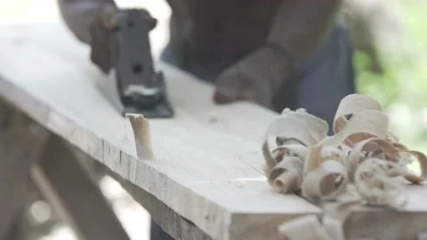 Haitian Carpenter - Wood working Stock Footage 180308031
