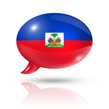 Haitian flag speech bubble three dimensional Haiti flag in a speech bubble... Foto stock