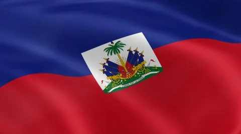 Haitian flag in the wind Stock Photos
