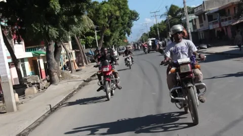 Haitians on Motorcycles Video stock 51220360