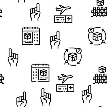 Hajj Islamic Religion Seamless Pattern Vector Illustrazione stock