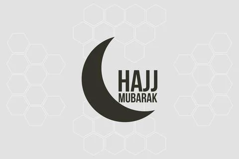 Hajj Mubarak typography vector background design Stock Illustration
