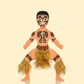 Haka warrior dance Stock Illustration