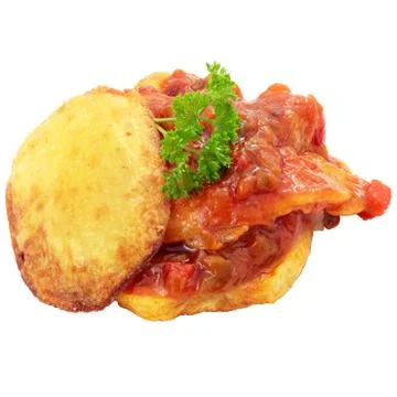 Hake with tomato Stock Photos