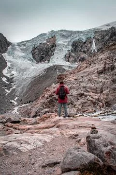 Haking on the mountain Foto stock