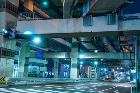 Hakozaki Junction of night view Stock Photos
