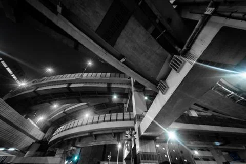 Hakozaki Junction of night view Stock Photos