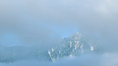 Hakuba mountain and clouds time lapse in Nagano Prefecture, Japan. Stock Footage 100255359