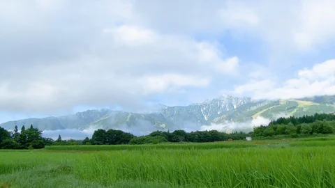 Hakuba mountain and clouds time lapse in Nagano Prefecture, Japan. Stock-Footage 100255540