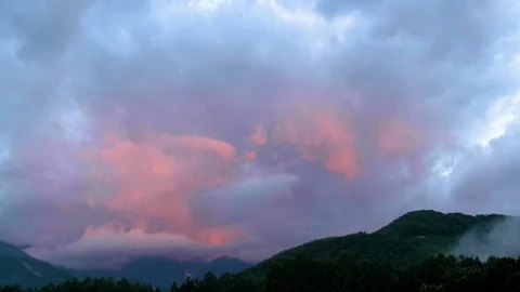 Hakuba mountain and clouds time lapse in Nagano Prefecture, Japan. Stock Footage 100259370