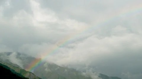 Hakuba mountain with rainbow - Timelapse in Hakuba, Nagano Prefecture, Japan. 스톡 동영상 100308586