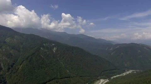 Hakuba valley in summer, flat color Stock Footage 66752133