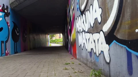 Hakuna Matata graffiti on a wall Stock Footage 76001595