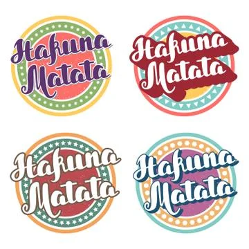 Hakuna matata Hand drawn typography vector Illustration Stock Illustration