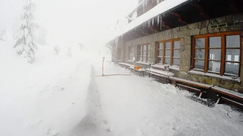 Hala Labowska, Poland - December 9, 2017: Winter running race. Stock Footage 98073053