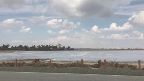 Hala Sultan Tekke in Larnaca Multiple Shots Stock Footage 98144467