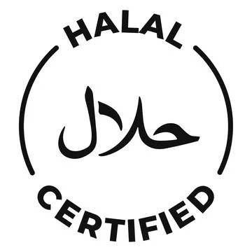 Halal certified label. Islamic Halal icon. Muslim food vector illustration .. Stock Illustration