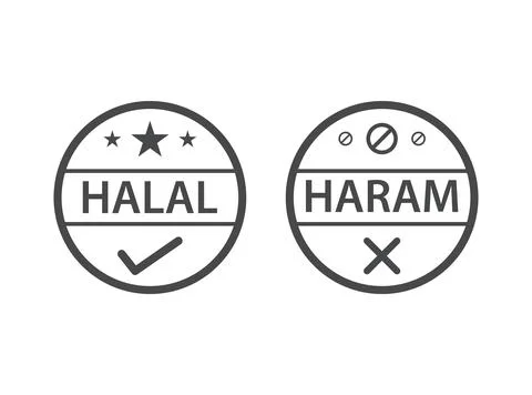 Halal haram icon Stock Illustration