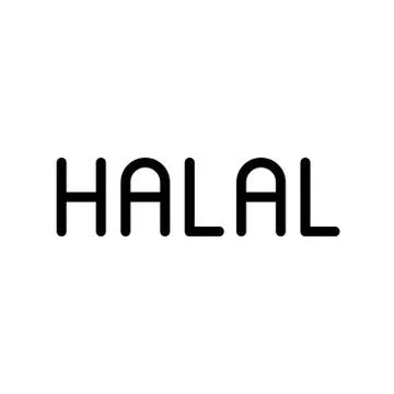 Halal sign vector illustration, Ramadan related line icon Stock Illustration