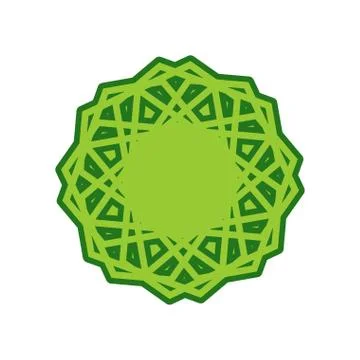 Halal template for Islamic pattern. Logo for properly cooked food and permi.. Illustrazione stock