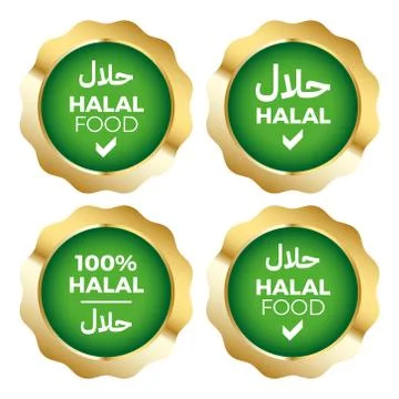 Halal vector icons set Stock Illustration