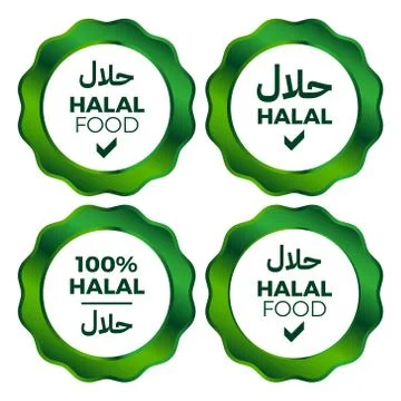Halal vector icons set Stock Illustration