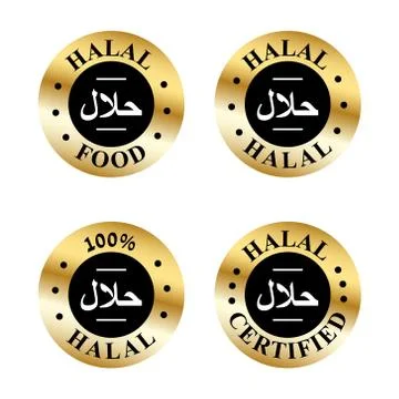 Halal vector icons set Stock Illustration