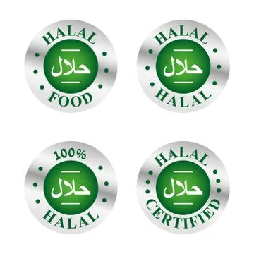 Halal vector icons set Stock Illustration