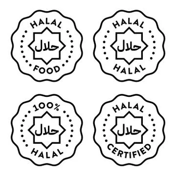 Halal vector icons set Stock Illustration