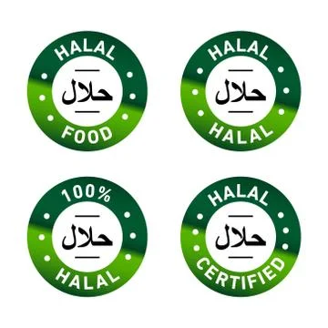 Halal vector icons set Stock Illustration