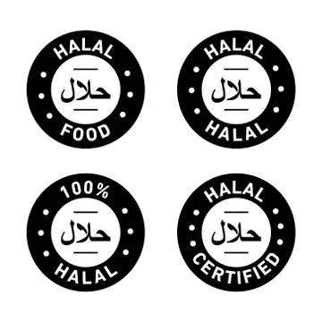 Halal vector icons set Stock Illustration