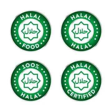 Halal vector icons set Stock Illustration