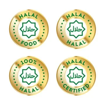 Halal vector icons set Stock Illustration
