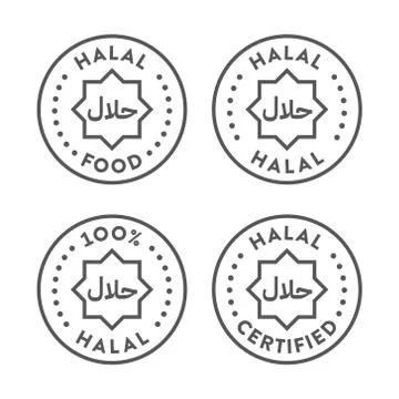Halal vector icons set Stock Illustration