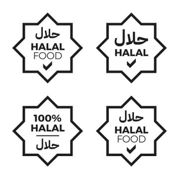 Halal vector icons set Stock Illustration