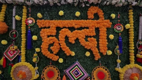Haldi Ceremony Decor Stock Footage 292958467