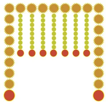 Haldi ceremony decoration elements, mehendi for Indian Wedding Invitation. .. Stock Illustration