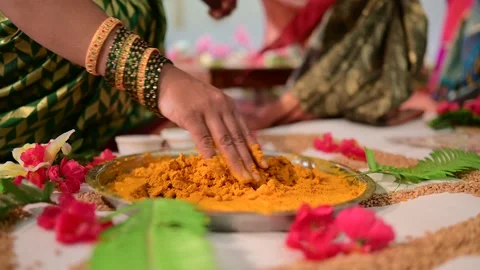 Haldi function , colourfull wedding Stock Footage 162621151