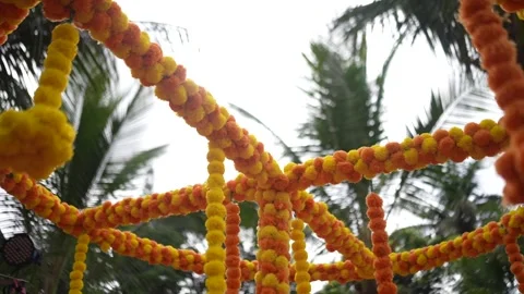 Haldi Setup With Flowers Stock Footage 247262322
