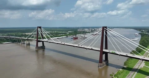 Hale Boggs Memorial Bridge over the Mississippi River New Orleans Louisiana Stock Footage 201119316