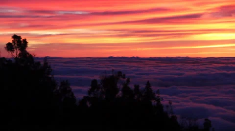 Haleakala Summit Sunset Pan Stock Footage 24759386