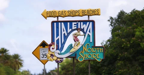 Haleiwa Sign Close Up Stock Footage 169969848