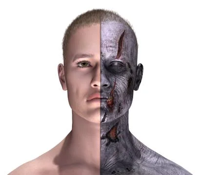 Half Alive - Half Zombie Stock Illustration