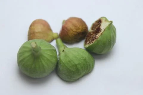 Half and full shape of fig fruit Stock Photos