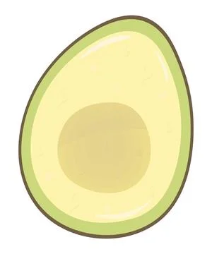 Half an appetizing avocado Stock Illustration
