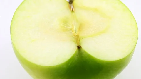 Half apple core one rotate Stock-Footage 129764021