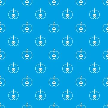 Half apple pattern seamless blue イラスト素材