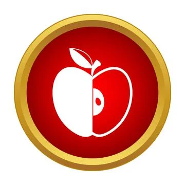 Half apple simple food fruit icon design Stock Illustration