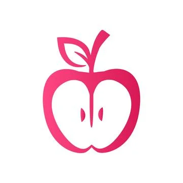 Half apple simple logo modern corporate, abstract letter logo Stock Illustration