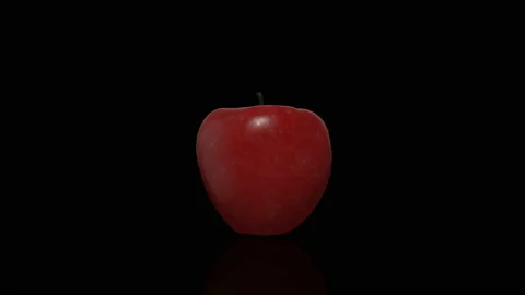Half Apple turns on itself animation Stock Footage 238554031